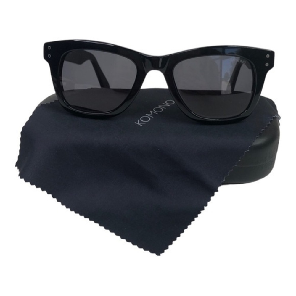 NEW Komono Allen Sunglasses glossy black square wayfarer style - Picture 5 of 8
